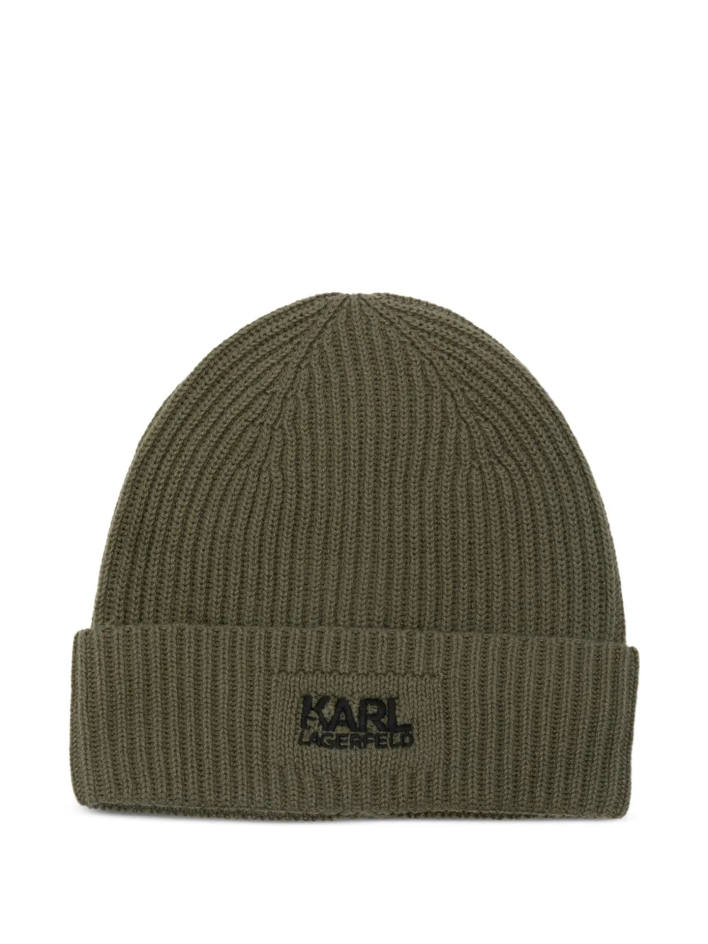 Karl Lagerfeld logo-embroidered beanie | Green | Image 1