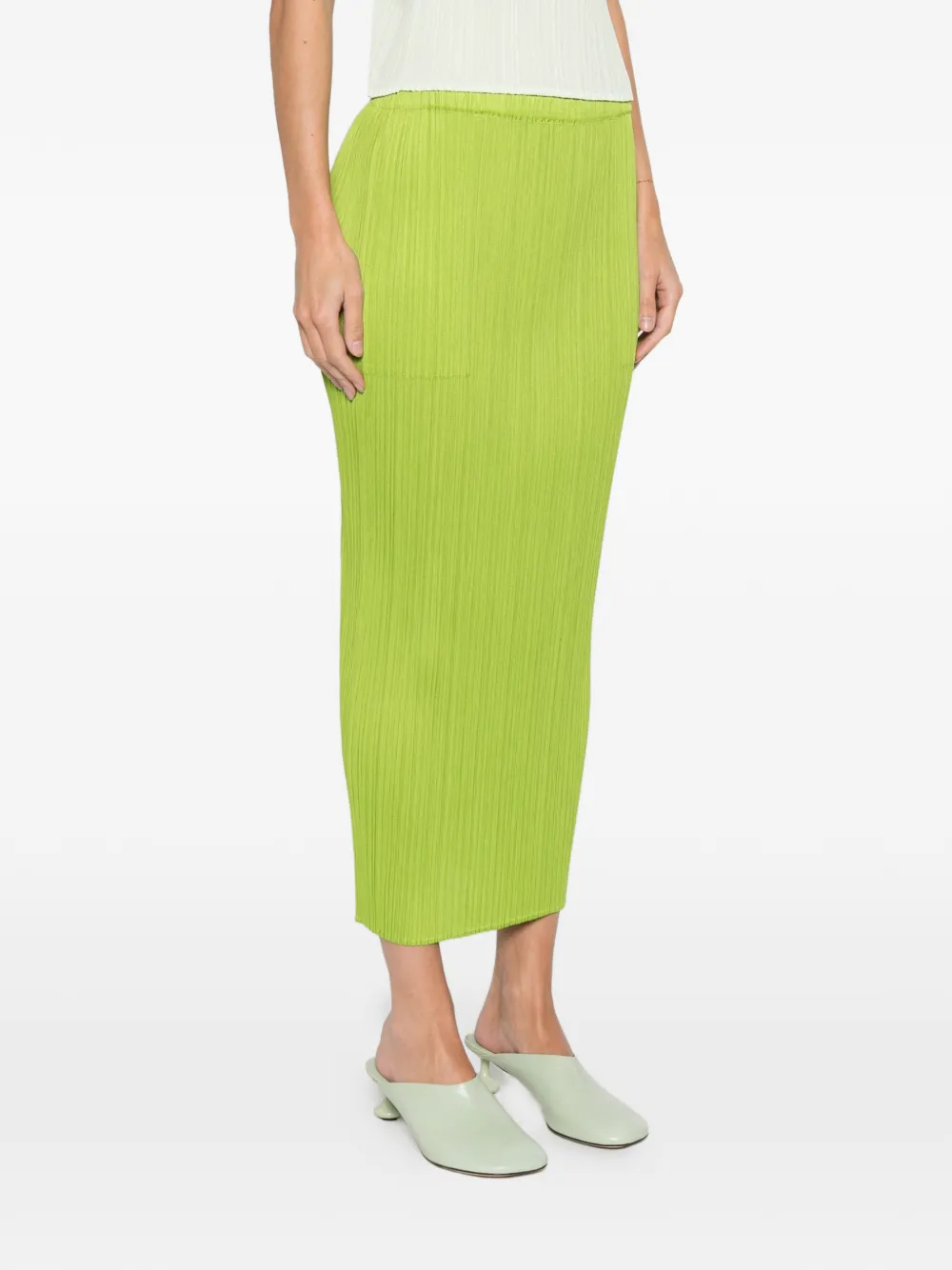 Issey Miyake Pleated Mid Skirt In Animal Print