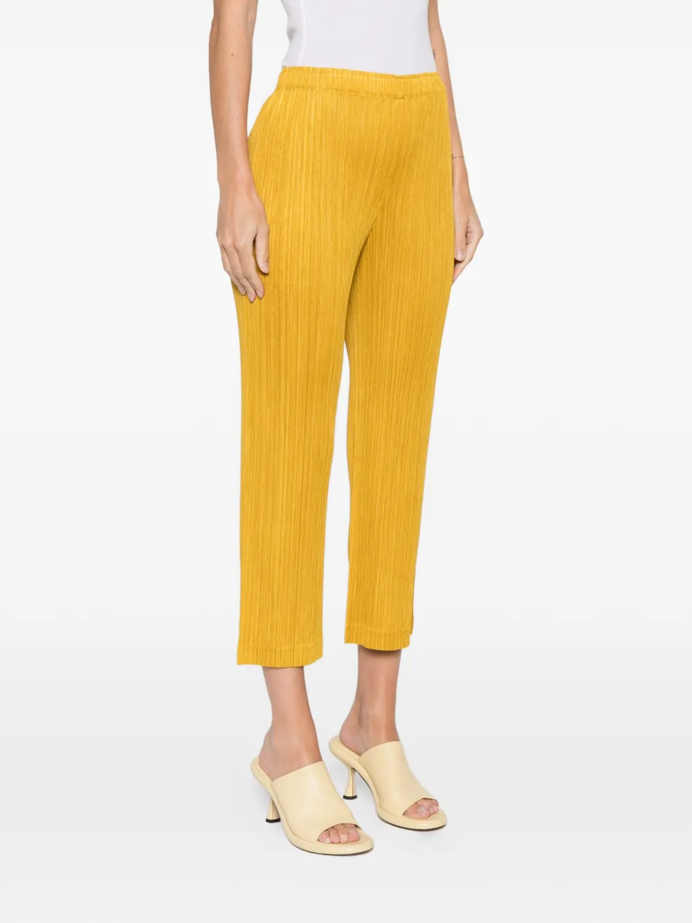 Pleats Please Issey Miyake Straight plooibroek Geel