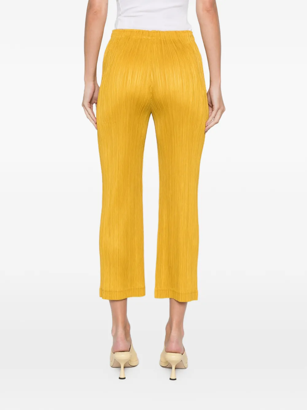Pleats Please Issey Miyake Straight plooibroek Geel