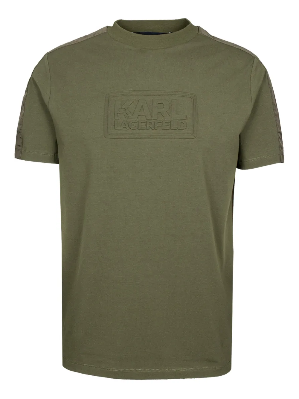 Karl Lagerfeld Embossed Panel T-shirt In Green