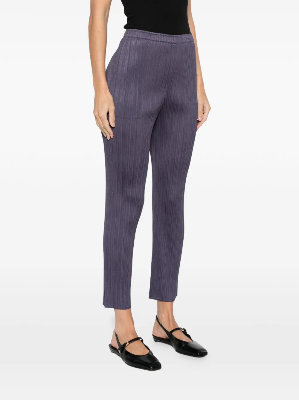 Pleats Please Issey Miyake Plooibroek met split Grijs