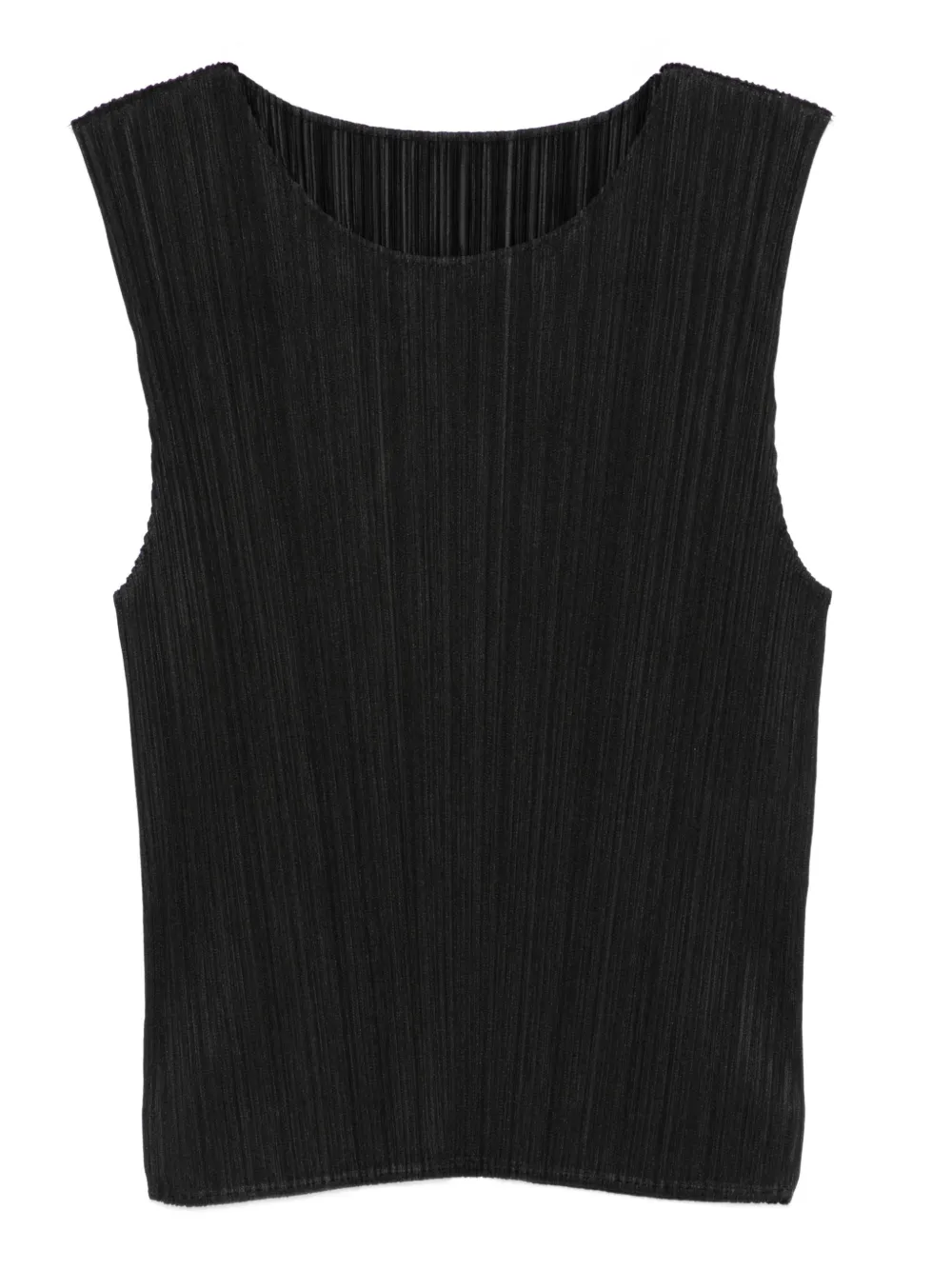 Pleats Please Issey Miyake Monthly Colors : May pleated sleeveless top - Nero