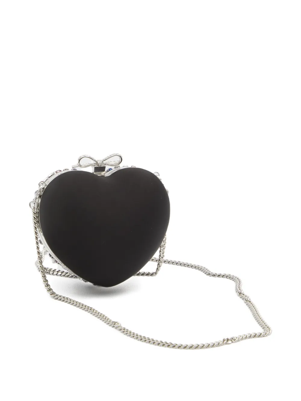 Self-portrait Crystal-embellished Heart Clutch Bag In Multi