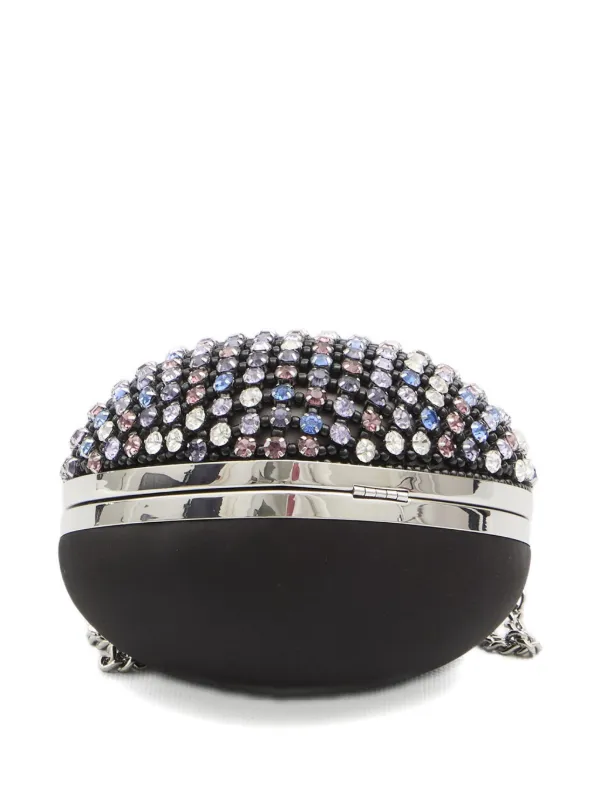 Self-Portrait Clutch Coração Com Aplicação De Cristais | Preto