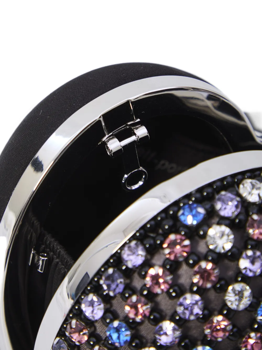 Self-Portrait crystal-embellished heart clutch bag Zwart