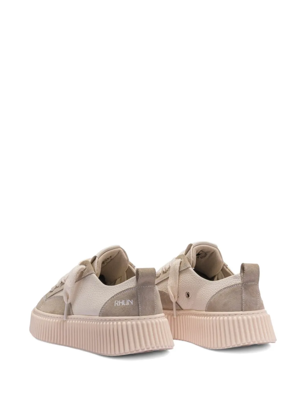 Rhun Leather Lace-up Sneakers In Neutral