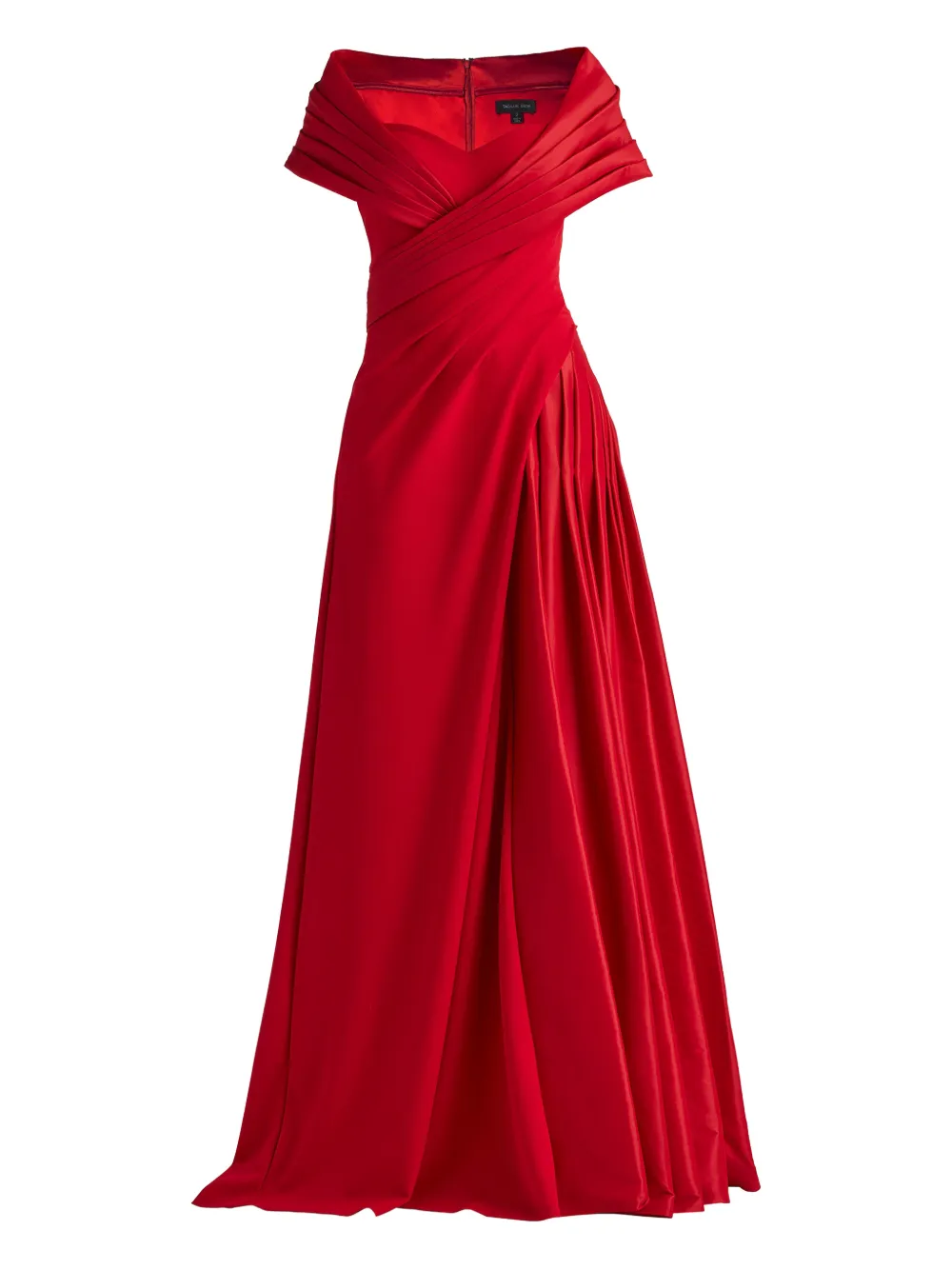 Tadashi Shoji Pleated Draped Gown In Red