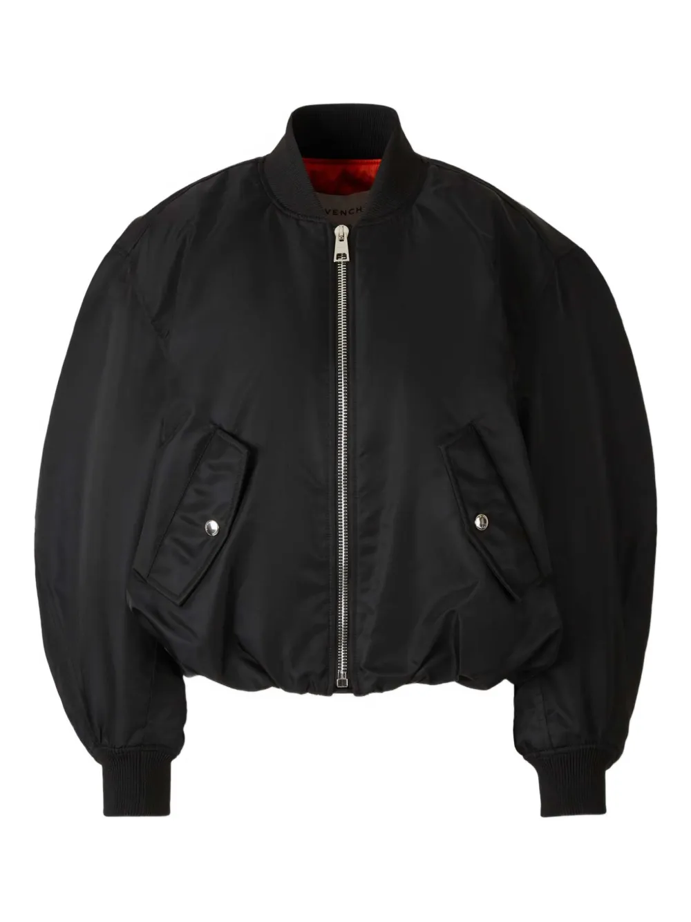 Givenchy high collar flap pocket coat | Black | Image 1