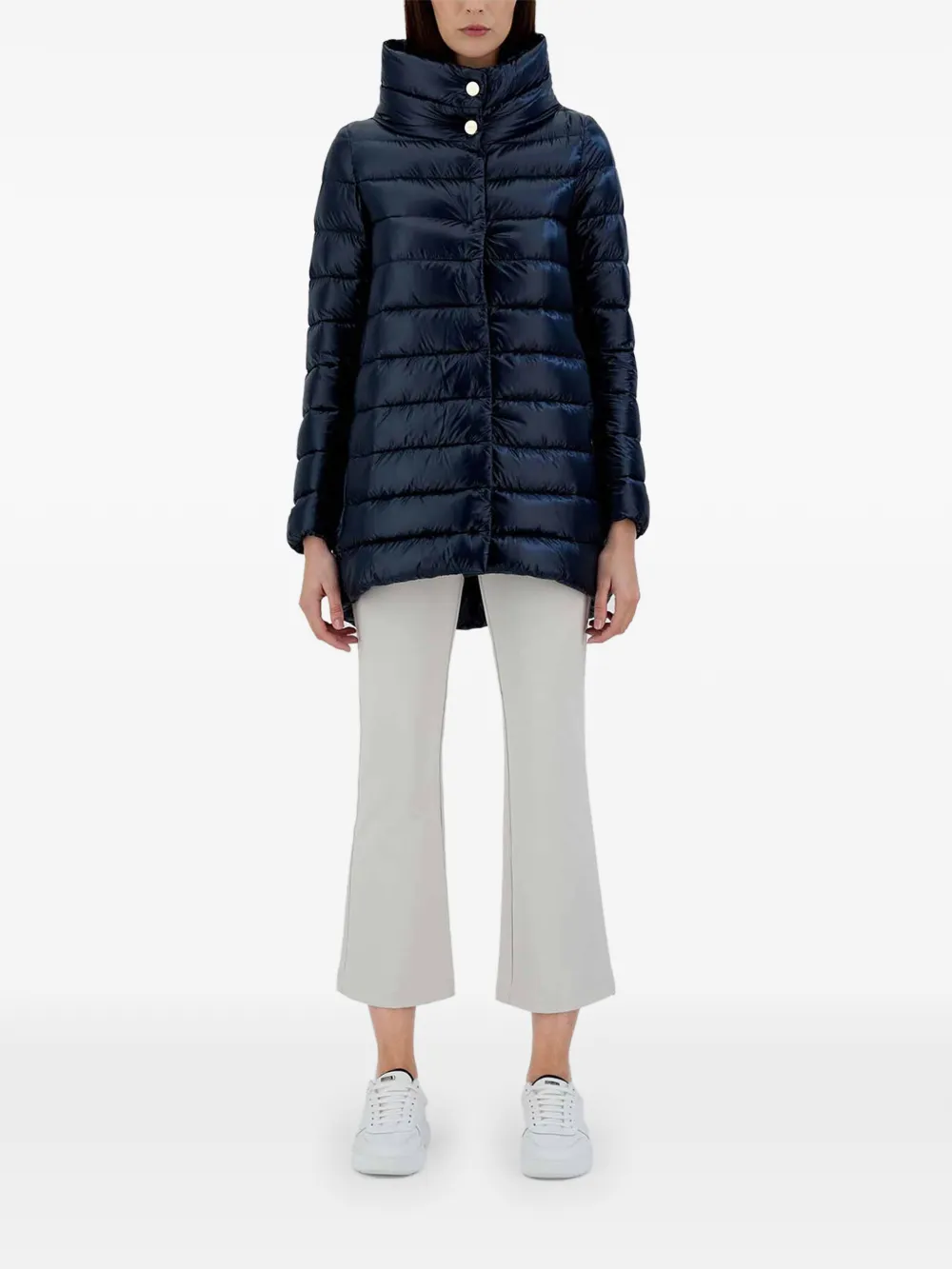 Herno Amelia Funnel-neck Padded Jacket In Blue