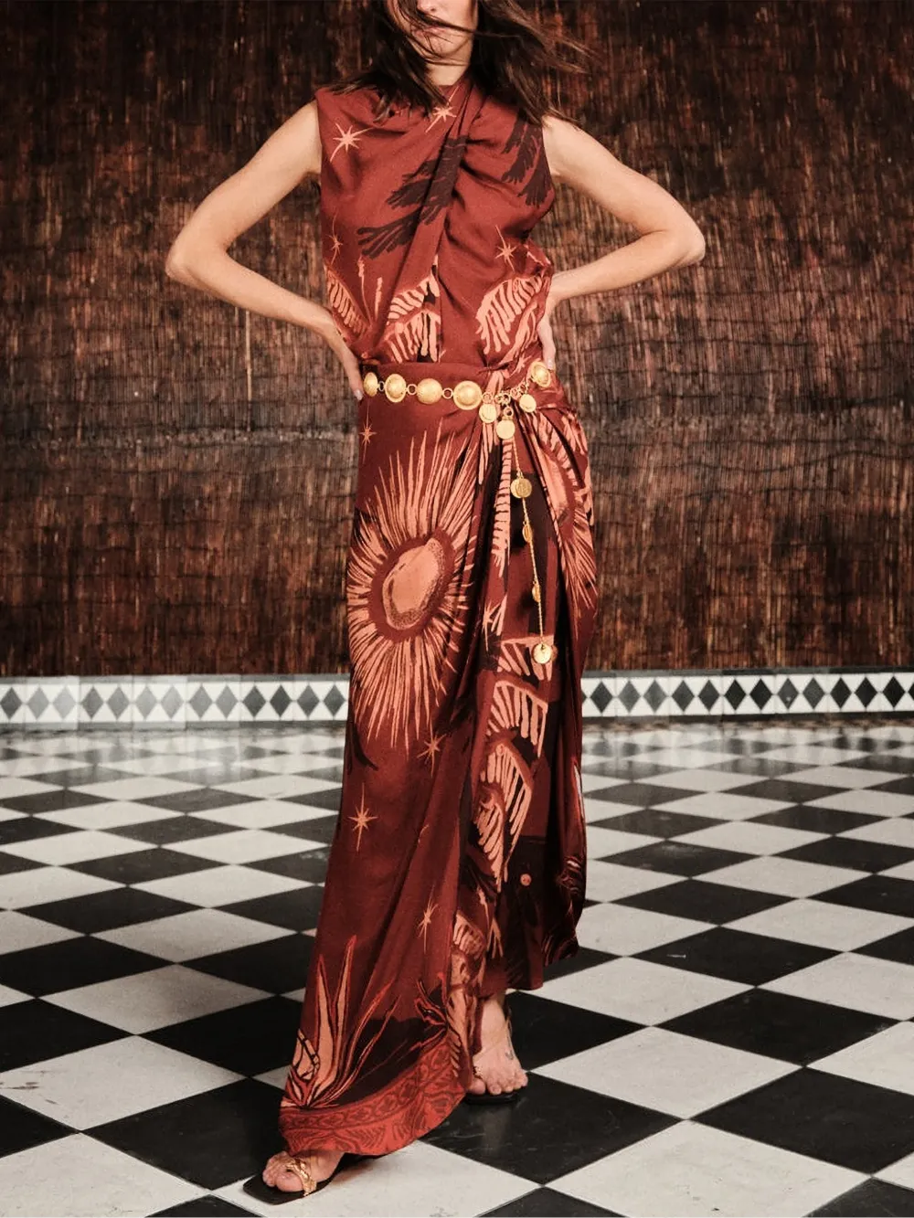 Johanna Ortiz Dance Floor printed maxi skirt Rood