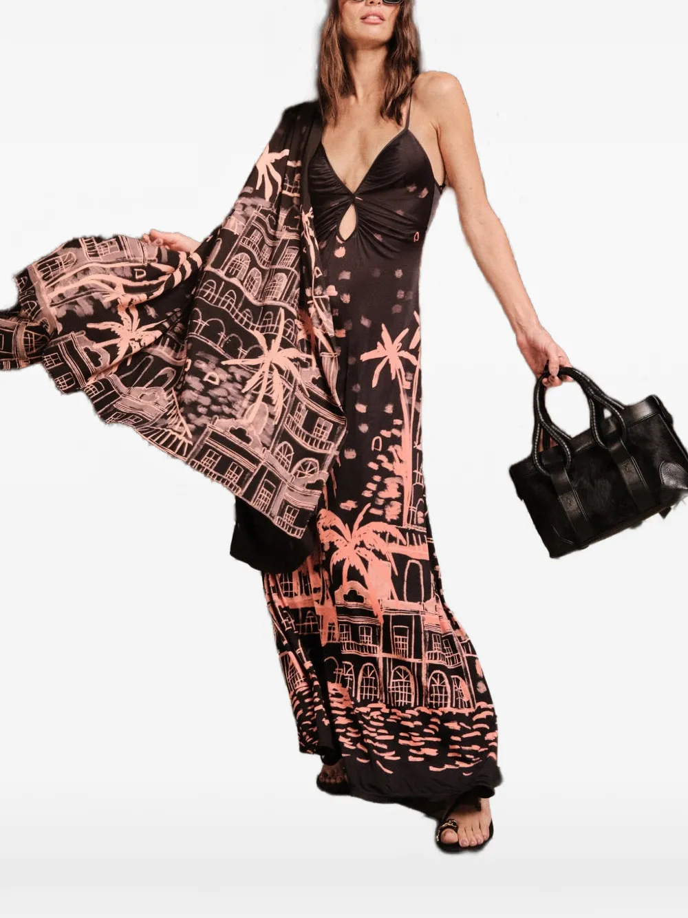 Johanna Ortiz Nuestra Tierra Cut-out Printed Maxi Dress In Multi