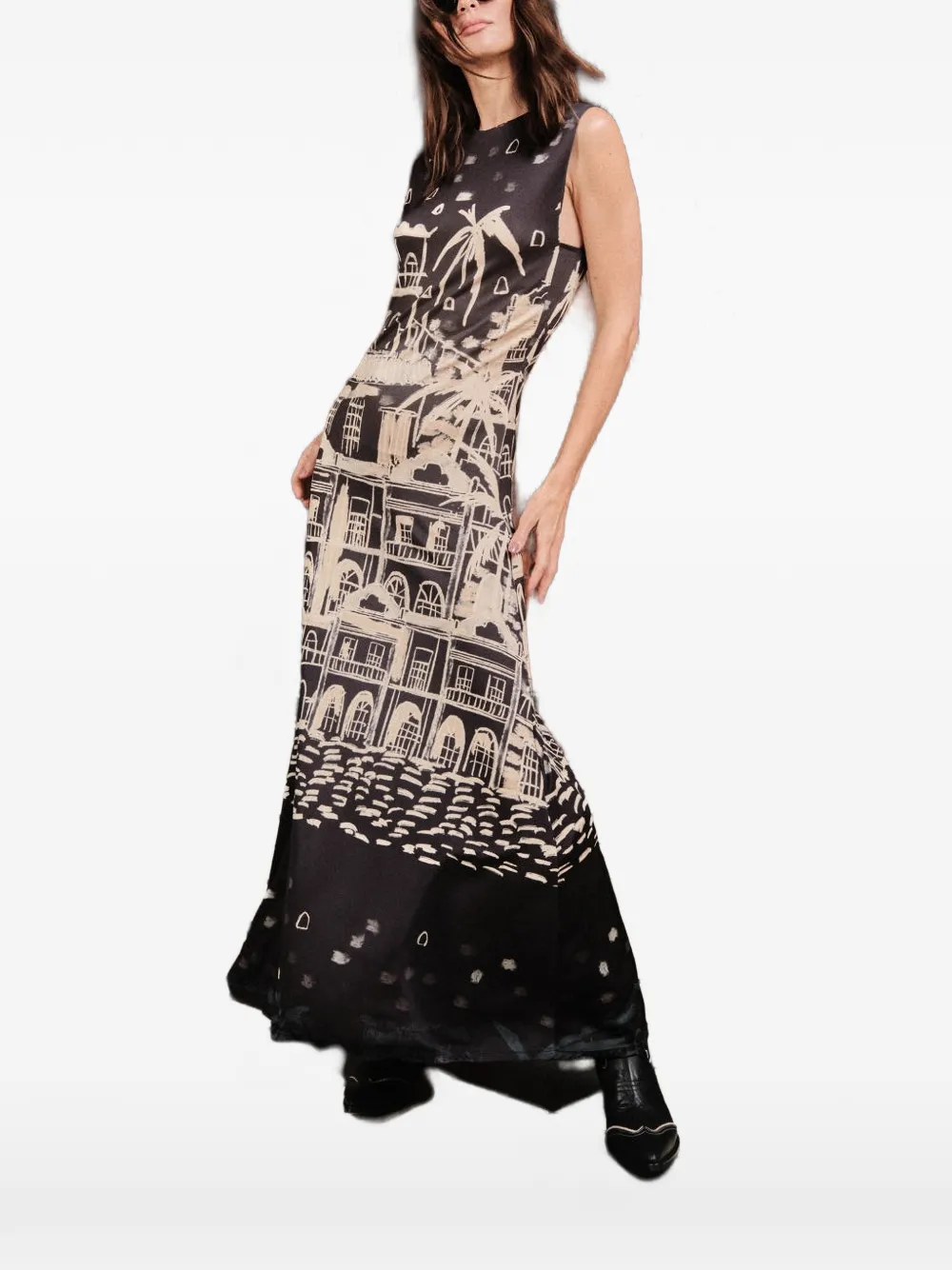 Johanna Ortiz Cardinal Direction Printed Satin-jersey Maxi Dress In Multi