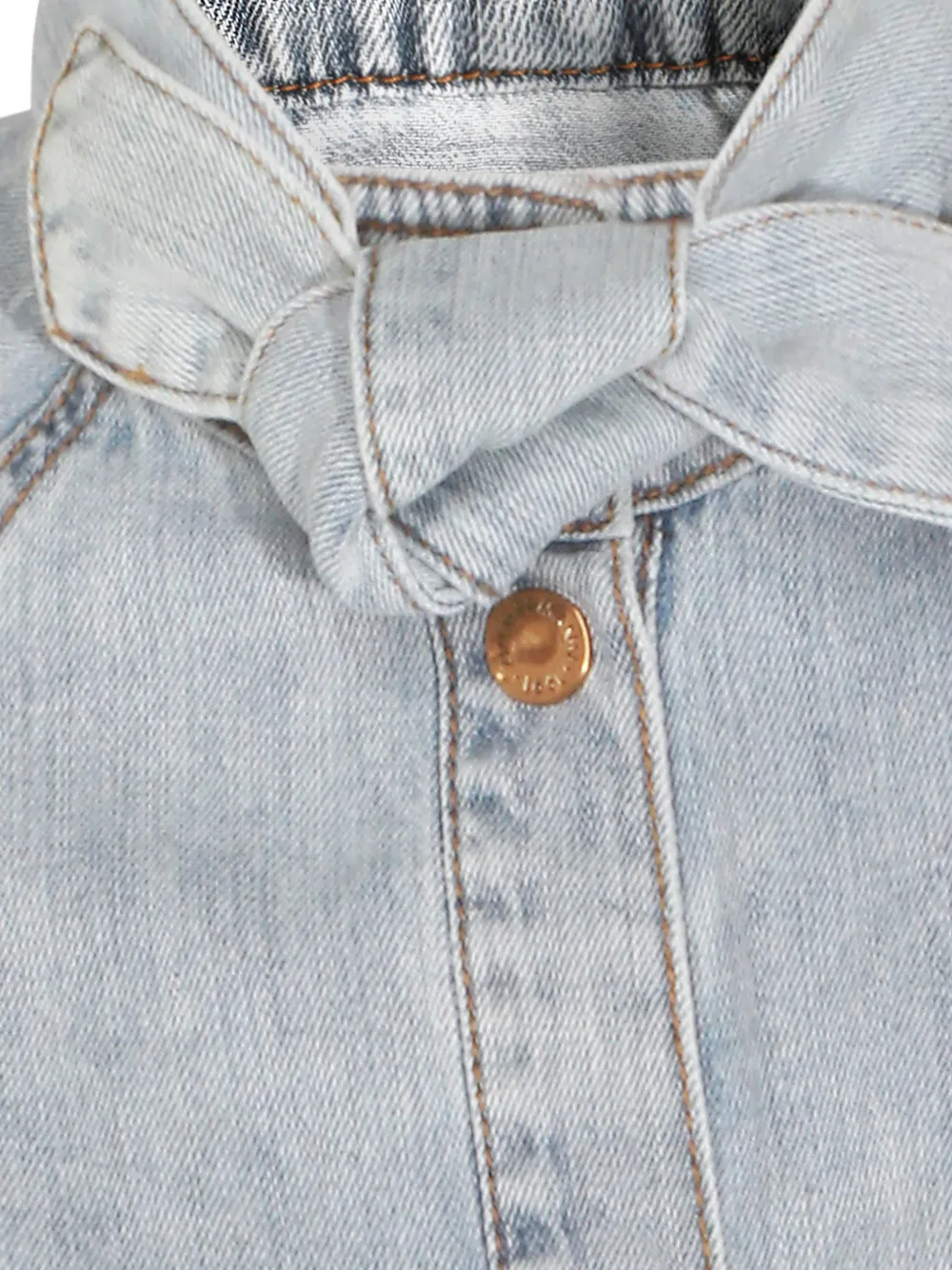 系带领搭扣上衣