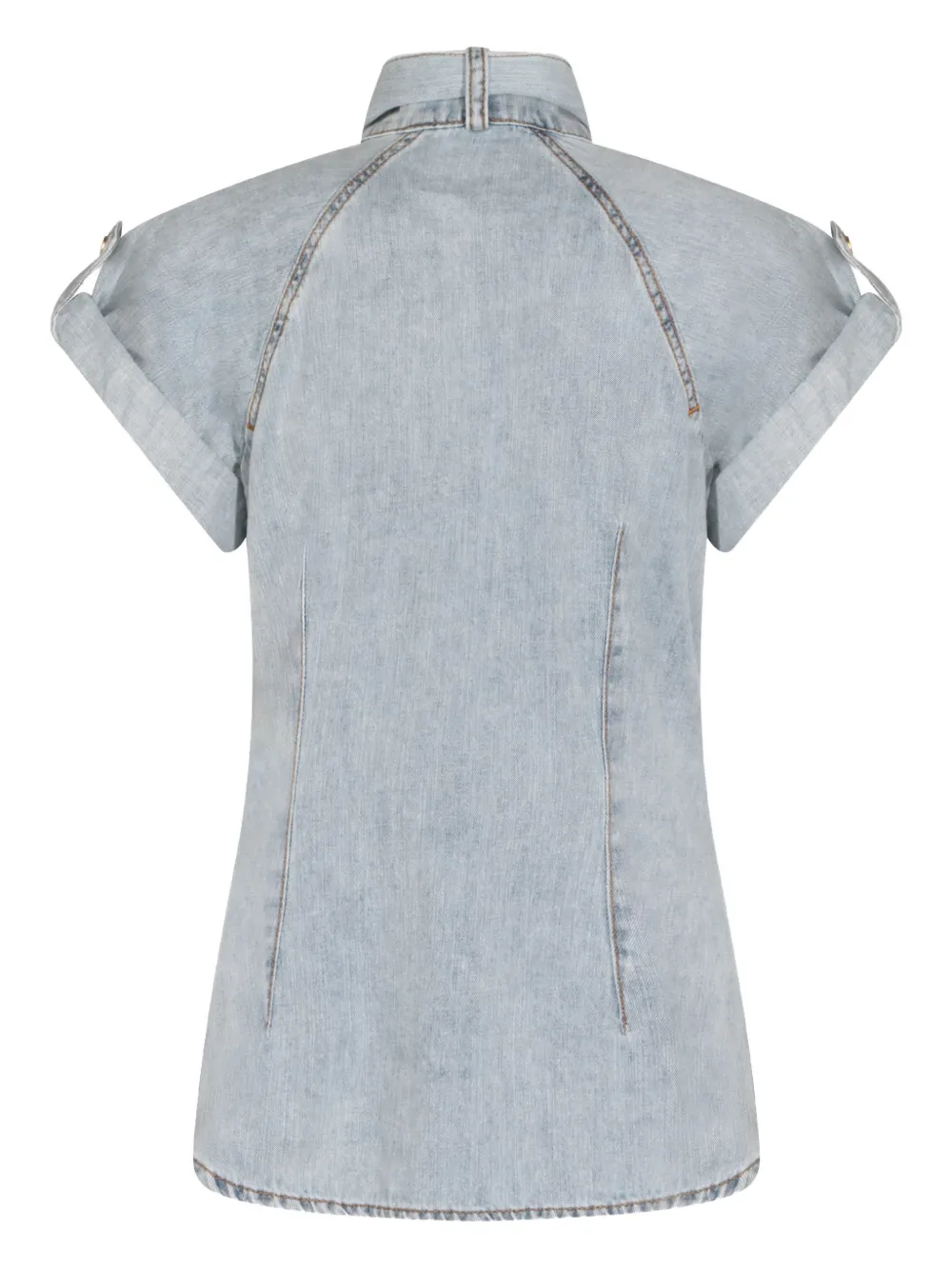 系带领搭扣上衣