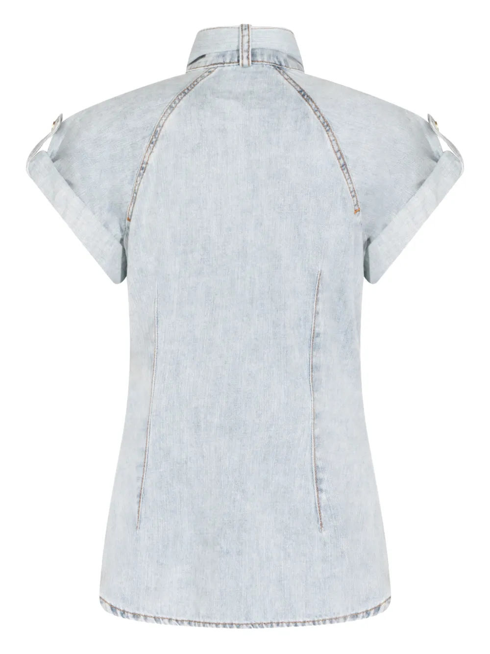 ZIMMERMANN tie-neck buttoned top - Blauw