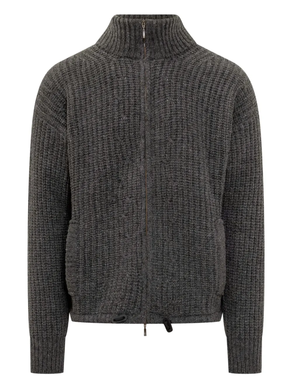 RAKKI chunky-knit zip-up cardigan | Grey | Image 1
