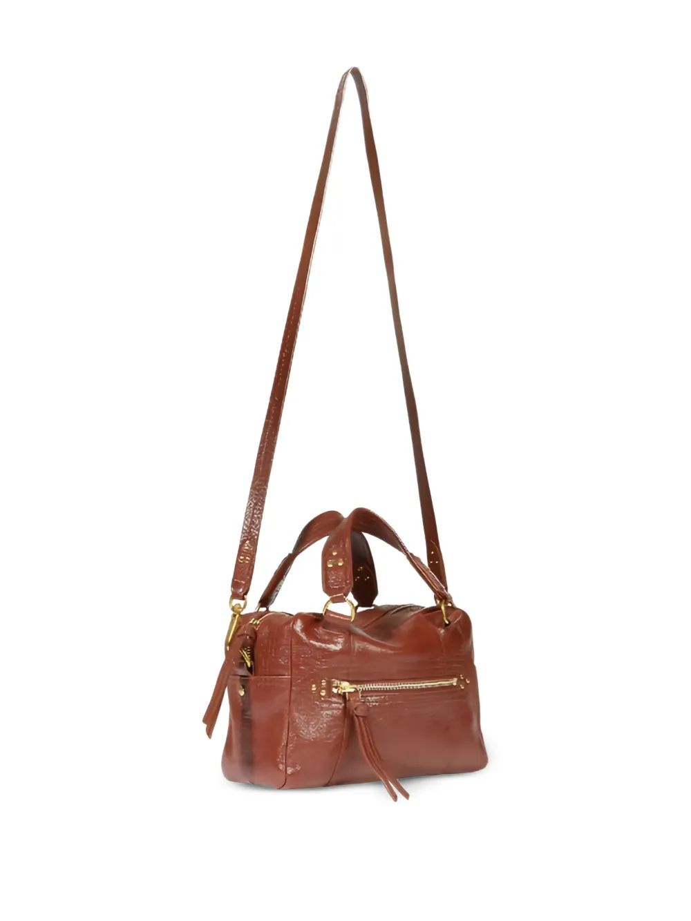 Jérôme Dreyfuss Mini Lucky Zip Bowling Tote Bag In Brown