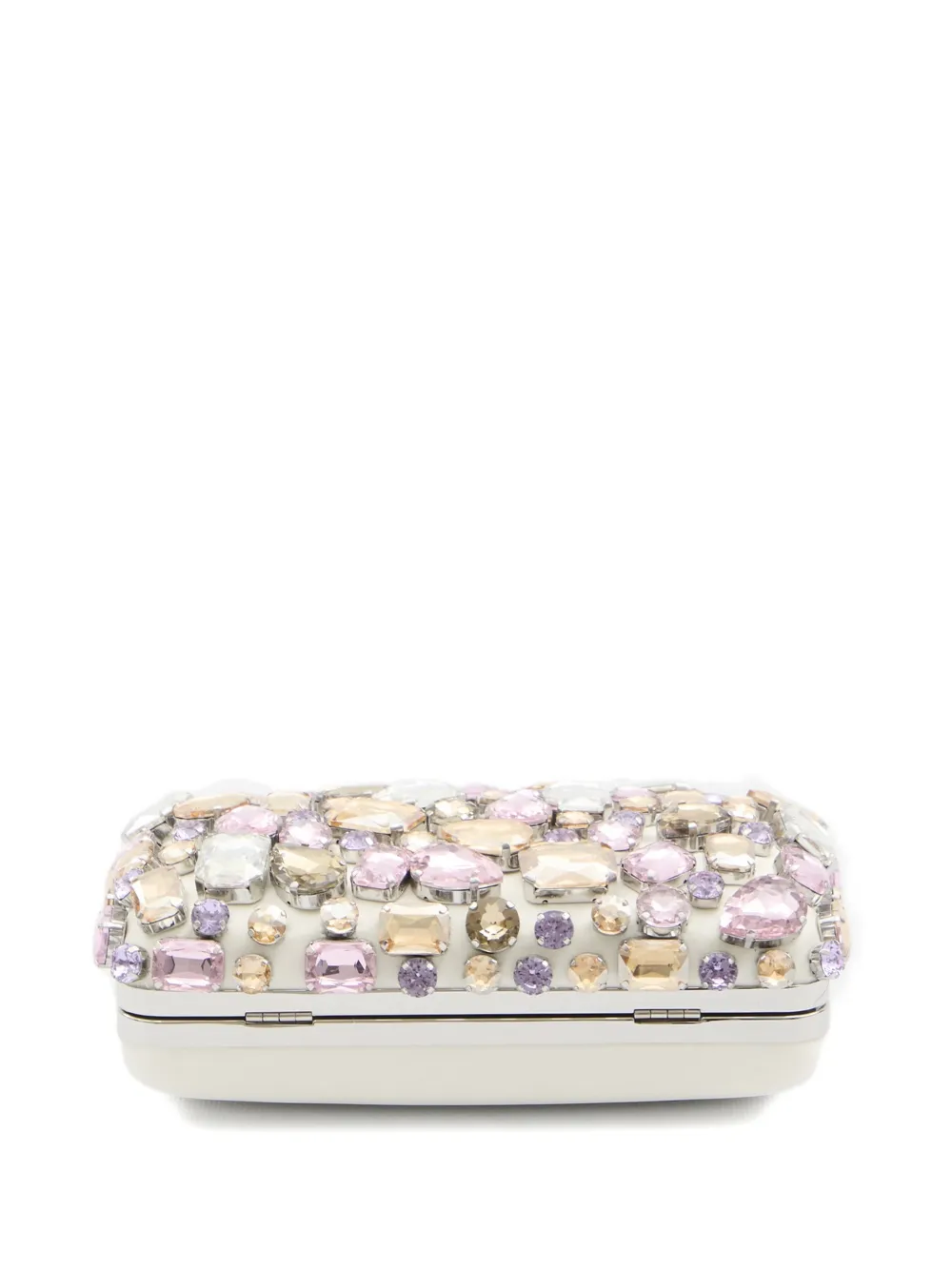 Self-portrait Crystal-embellished Clutch Bag In White