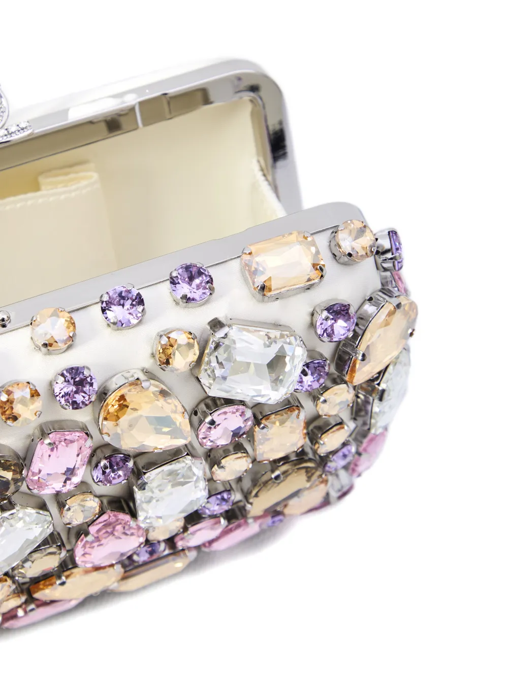 Self-portrait Crystal-embellished Clutch Bag In White