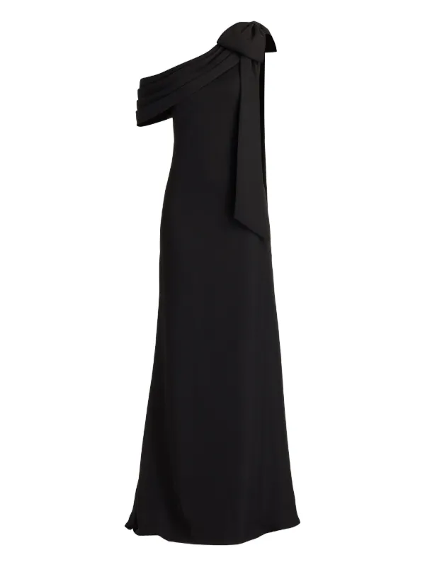 tadashi shoji black dress Lou Embroidered Crepe Bell Sleeve Dress main image 0