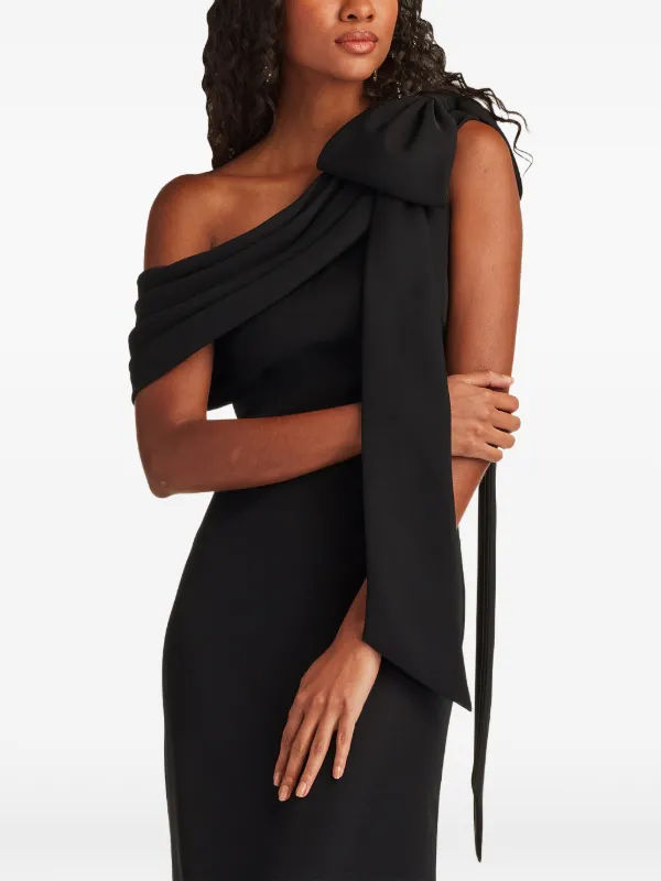 tadashi black dress Tadashi Shoji Black Poly blend Ruched One shoulder Dress