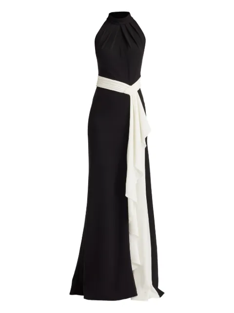 Tadashi Shoji فستان سهرة بثنيات وحمالة عنق