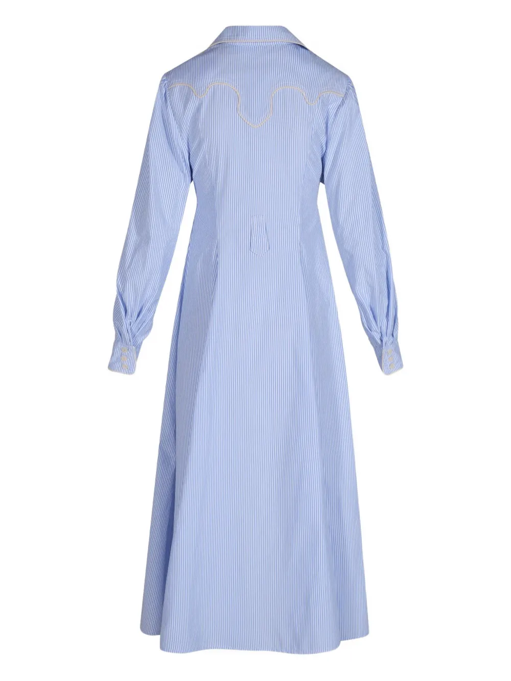 Johanna Ortiz Vela De Cruz Striped Midi Dress In Blue