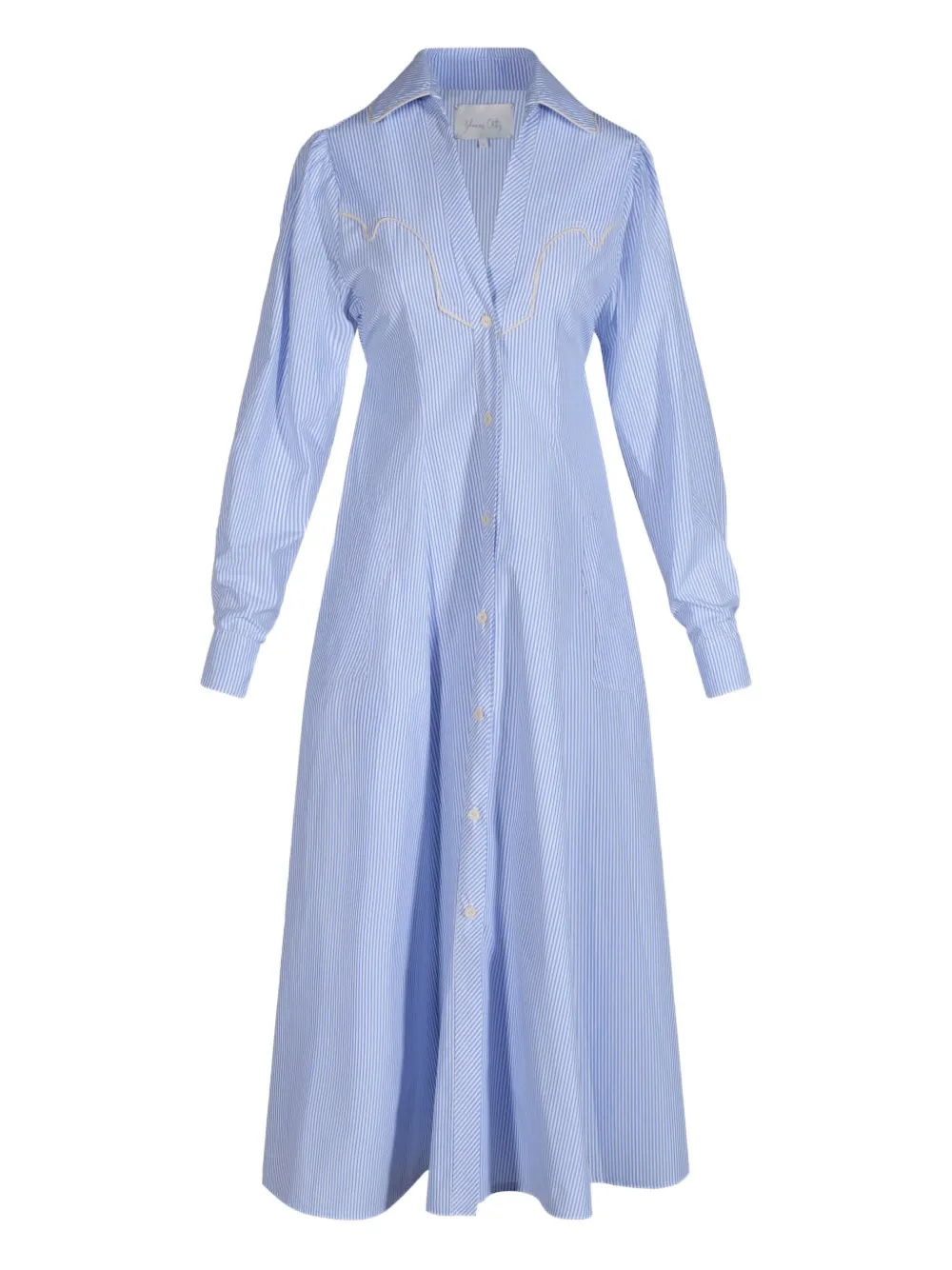 Johanna Ortiz Vela De Cruz striped midi dress - Blauw