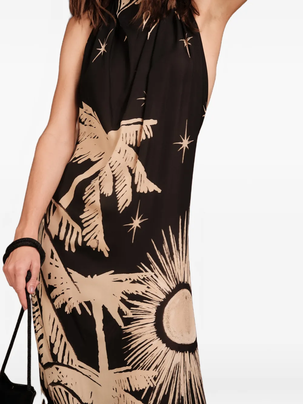 Johanna Ortiz Musical Flower Printed Maxi Dress In Black