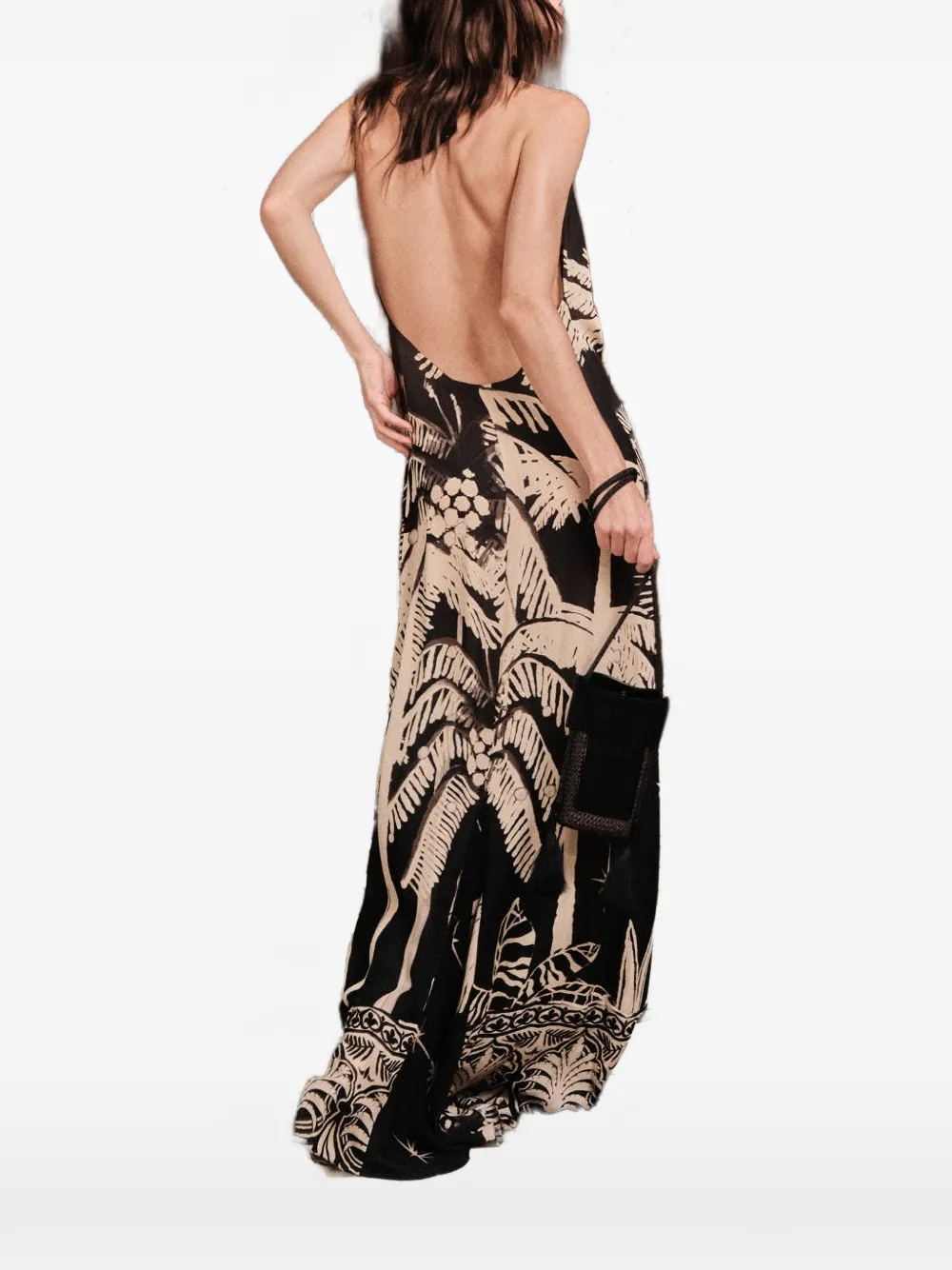 Johanna Ortiz Musical Flower Printed Maxi Dress In Black