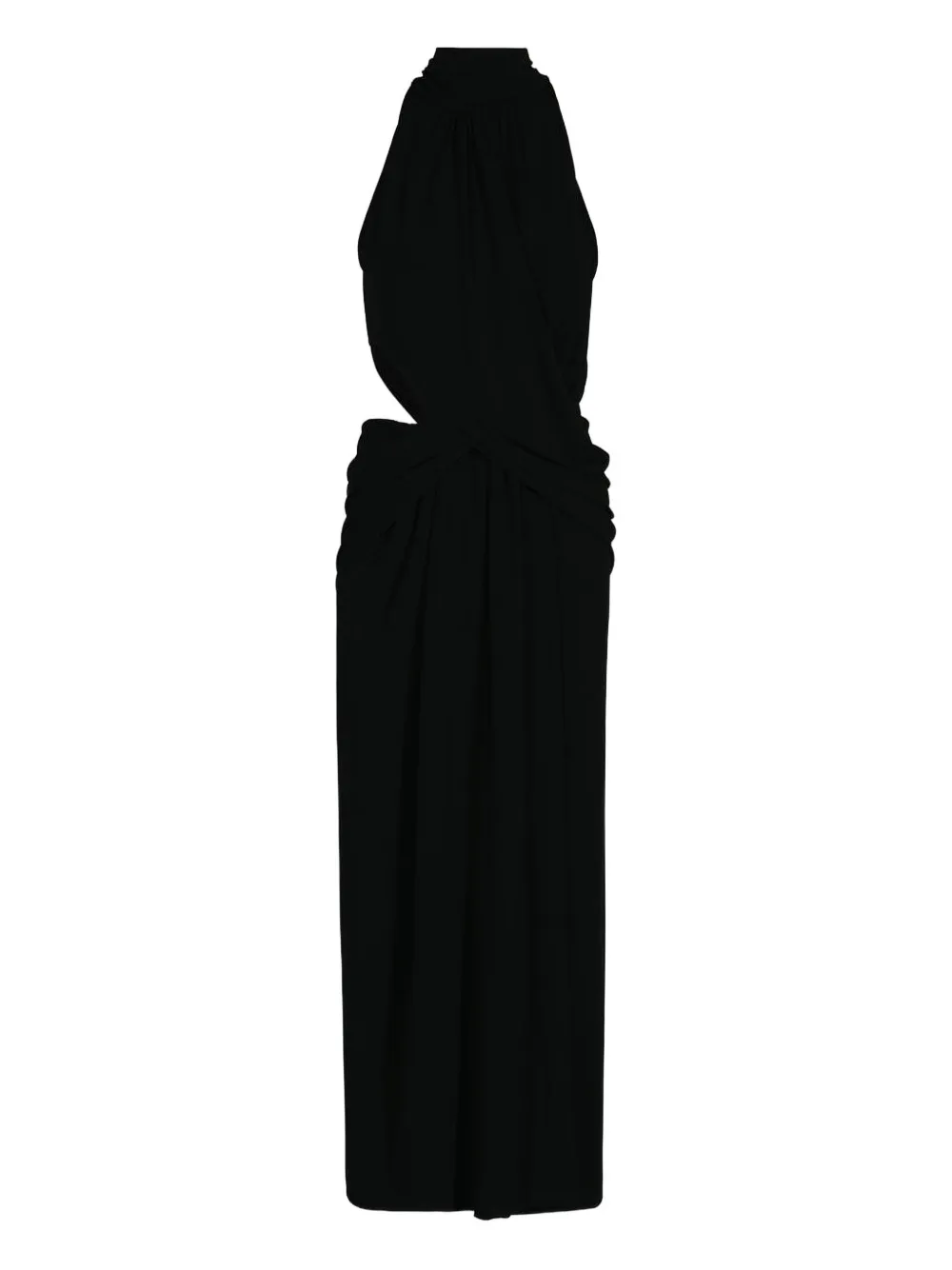Johanna Ortiz Retro Drape Maxi Dress In Black