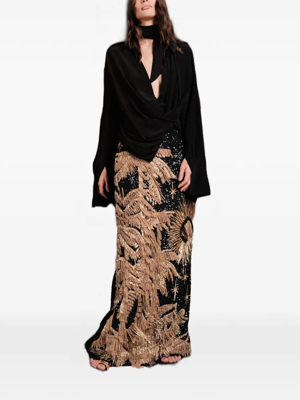 Johanna Ortiz Iconic drape blouse - Zwart