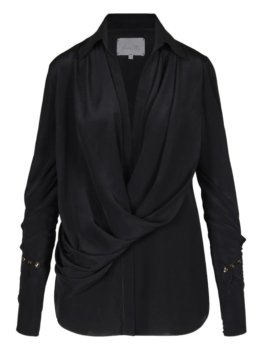 Johanna Ortiz Iconic drape blouse - Nero