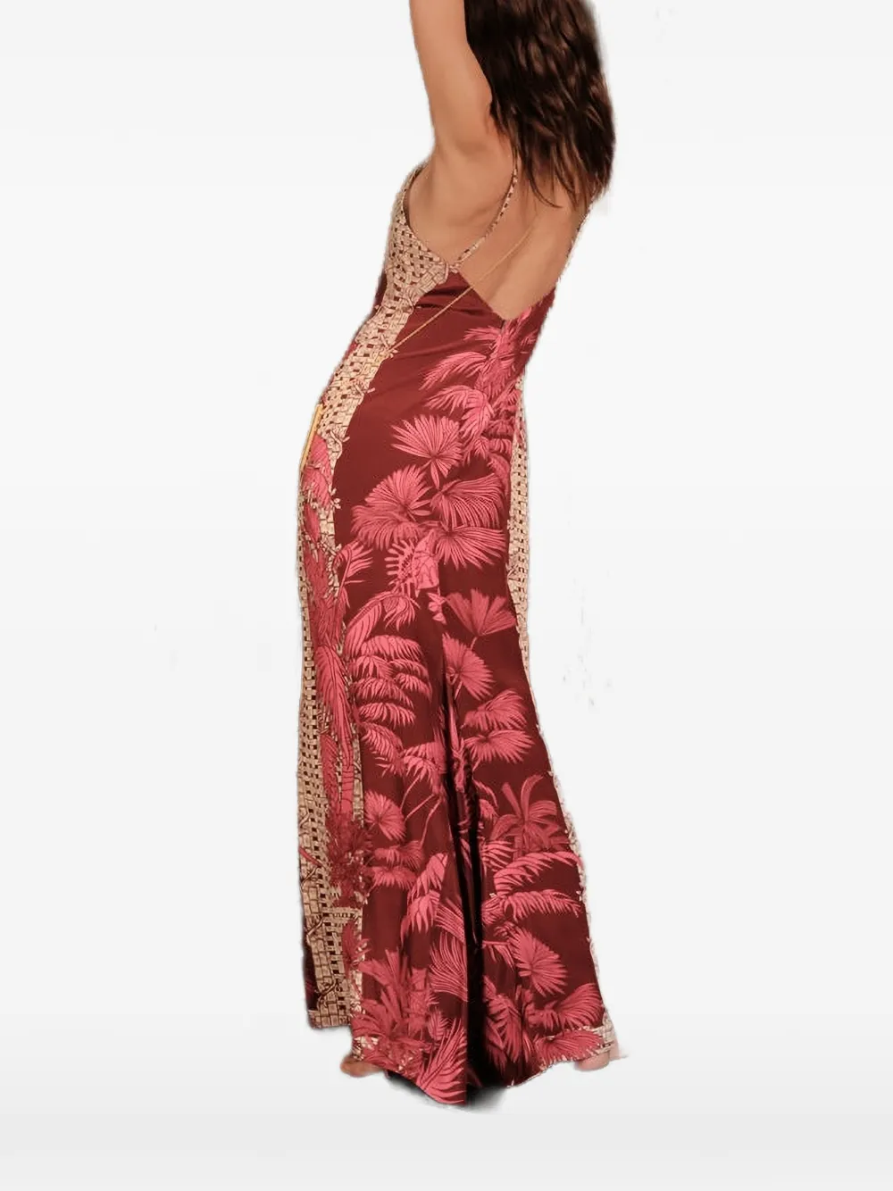 Johanna Ortiz Maxi-jurk met print Rood
