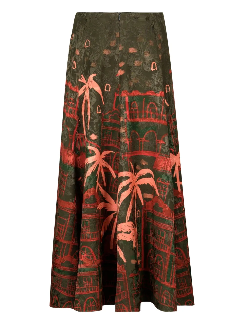Johanna Ortiz Encanto De Isla printed maxi skirt - Groen