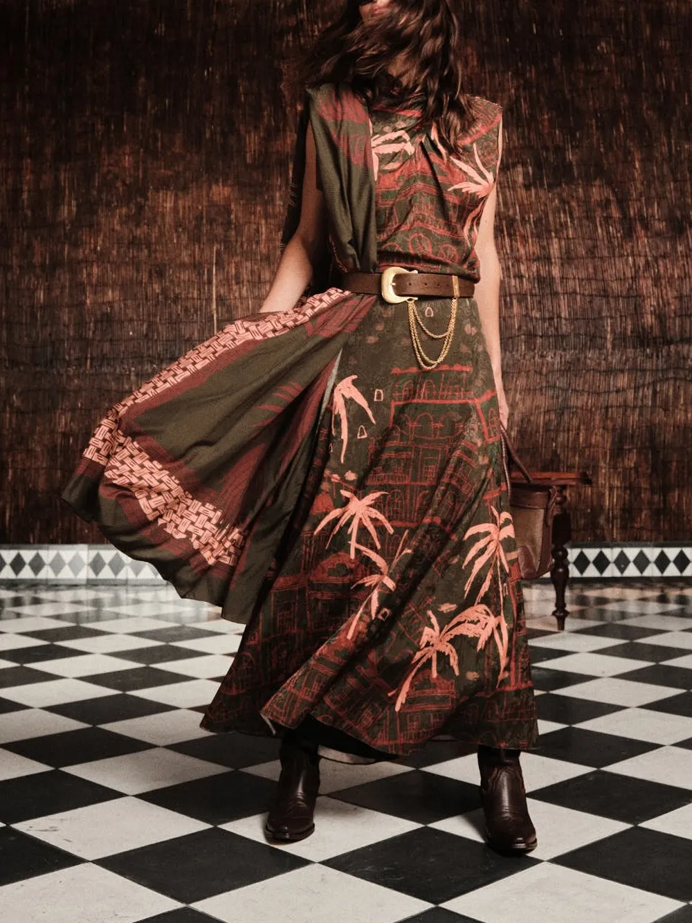 Johanna Ortiz Encanto De Isla printed maxi skirt Groen