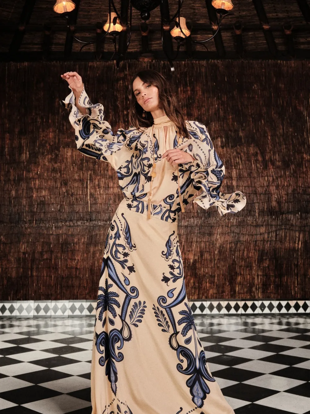 Johanna Ortiz Everywhere Paisley Maxi Skirt In Neutral