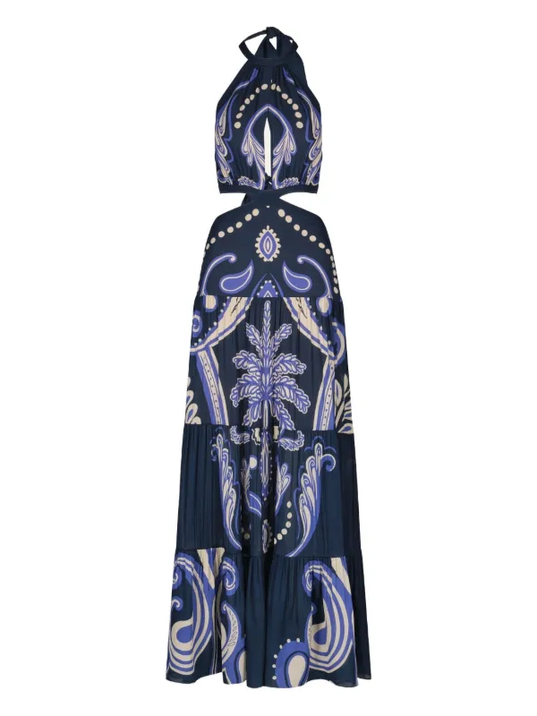Johanna Ortiz Women's Vintage Bloom Maxi Dress - Navy Ecru - Size 10 Johanna Ortiz Women's Vintage Bloom Maxi Dress - Navy Ecru - Size 10