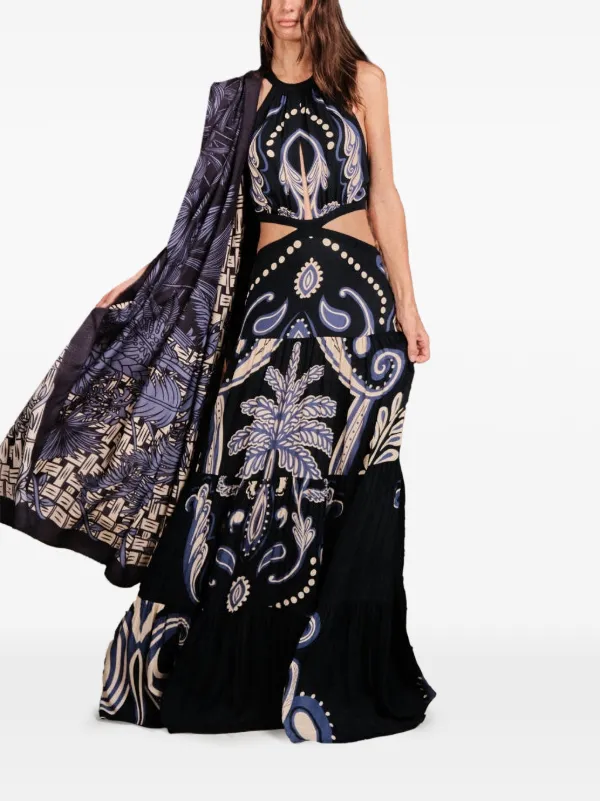 johanna ortiz blue dress Vintage Badgley Mischka Iridescent Sequin Mermaid Gown – Recess main image 1