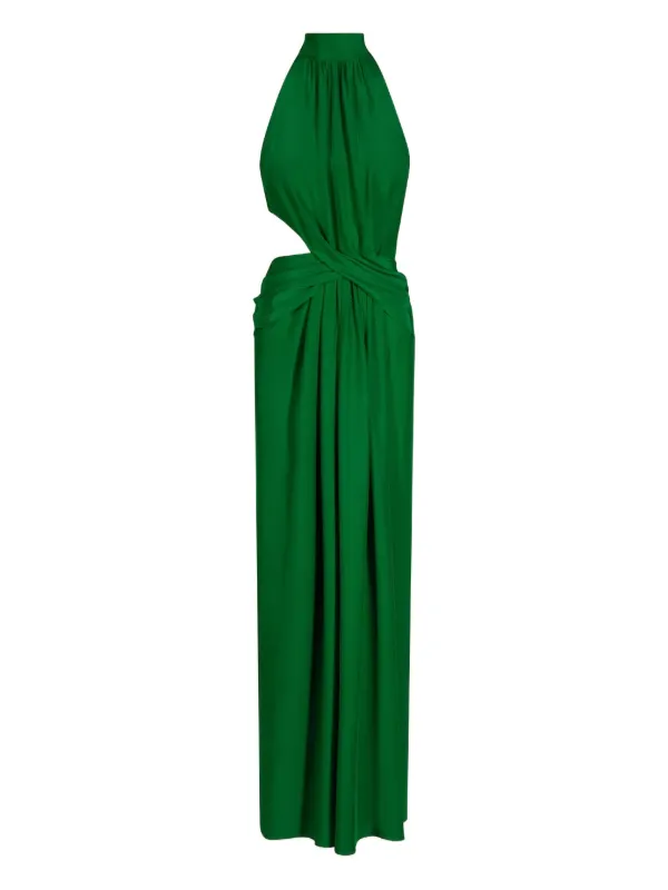 Johanna Ortiz Women's Excepcionalidad Crpe Maxi Dress - Emerald - Size 6