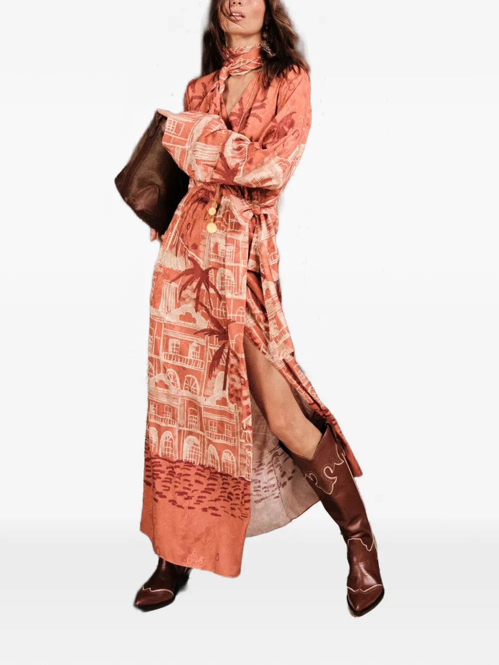 Johanna Ortiz Ollantay printed maxidress - Rood