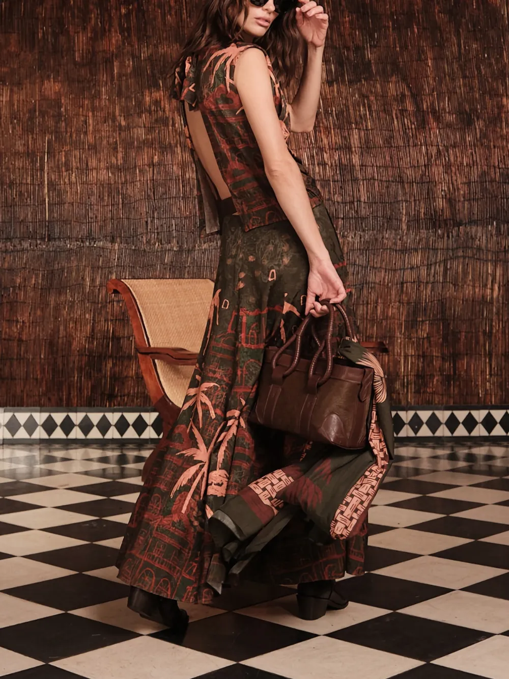 Johanna Ortiz Mystic Shore Printed Top In Green