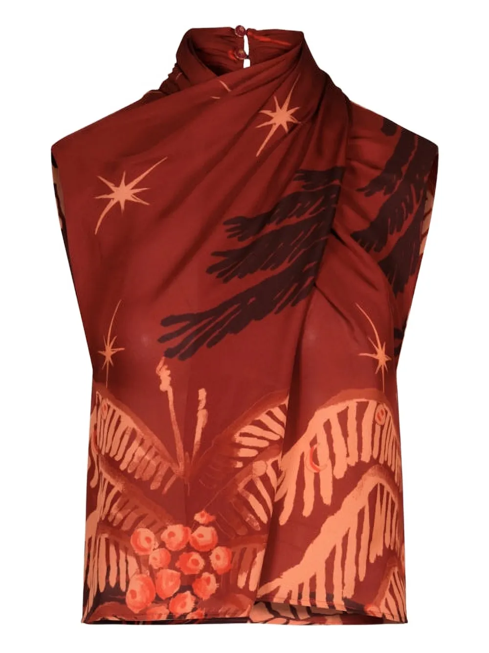 Johanna Ortiz Imaginative draped printed top | Red | Image 1