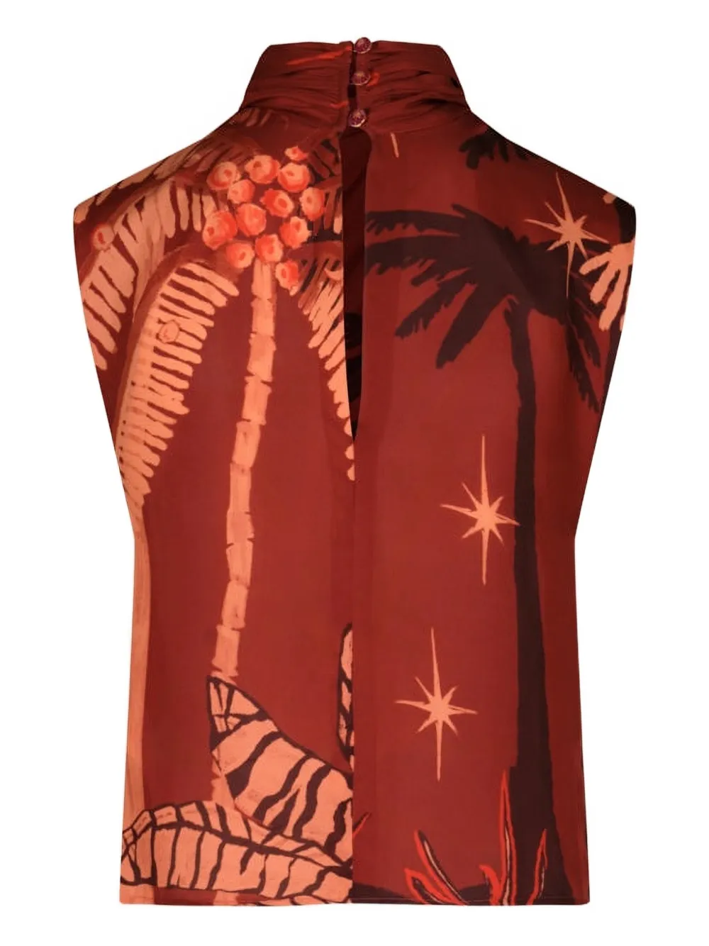 Johanna Ortiz Imaginative draped printed top Rood