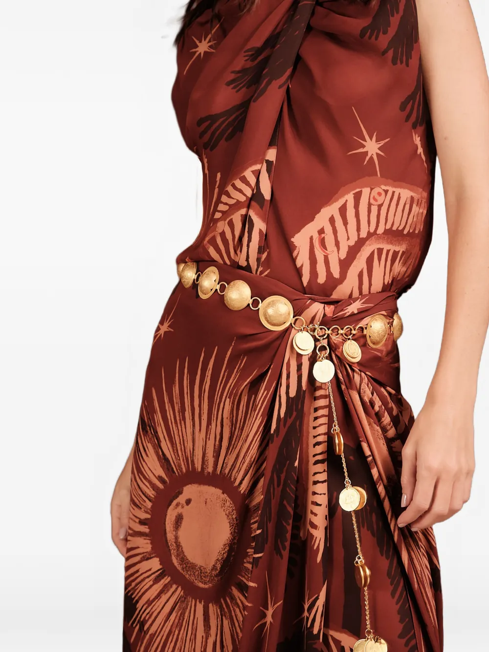 Johanna Ortiz Imaginative draped printed top - Rood