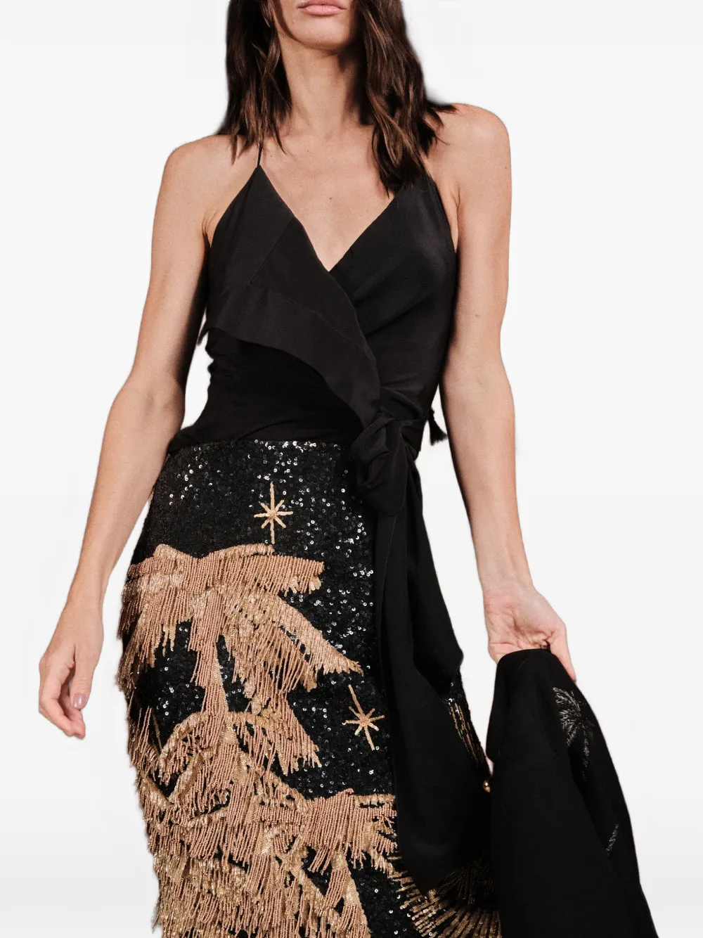 Johanna Ortiz Gentle Wrap Top In Black