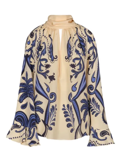 Johanna Ortiz Ritmo Sol ruffled printed blouse