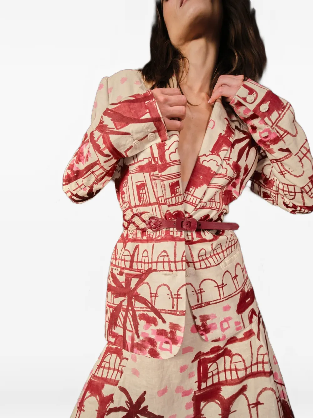 Johanna Ortiz Steps Of Joy Printed Midi Skirt In Multi