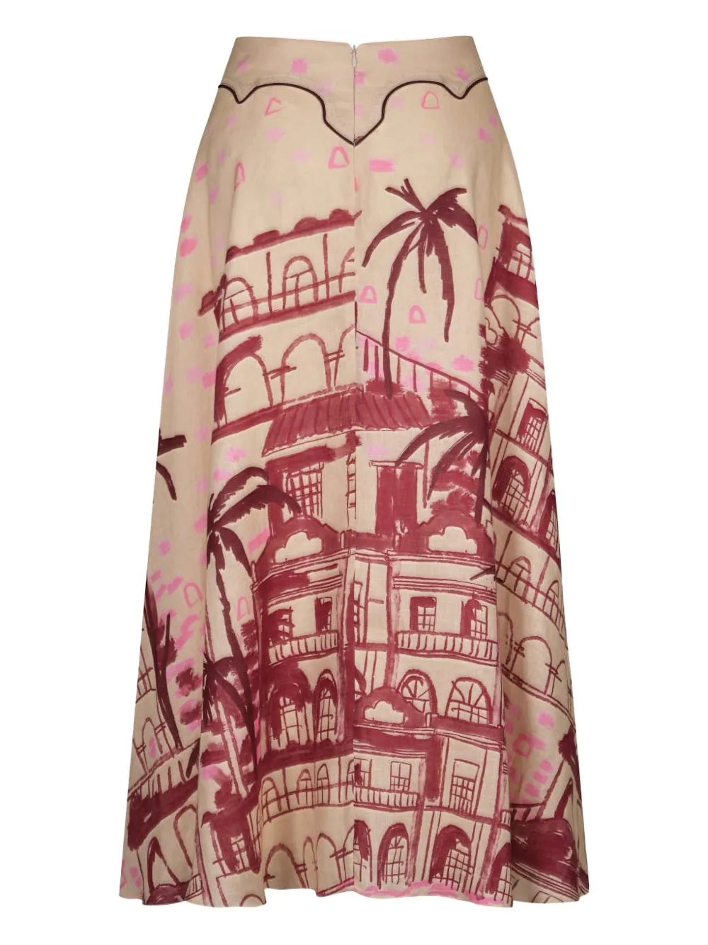 Johanna Ortiz Steps Of Joy Printed Midi Skirt In Multi